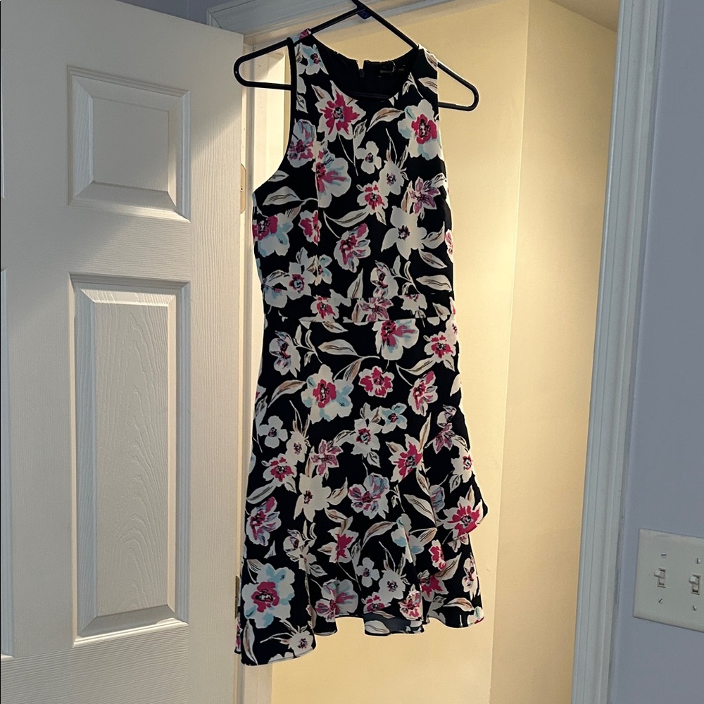 Banana Republic Floral Sleeveless Dress - Black and Pink